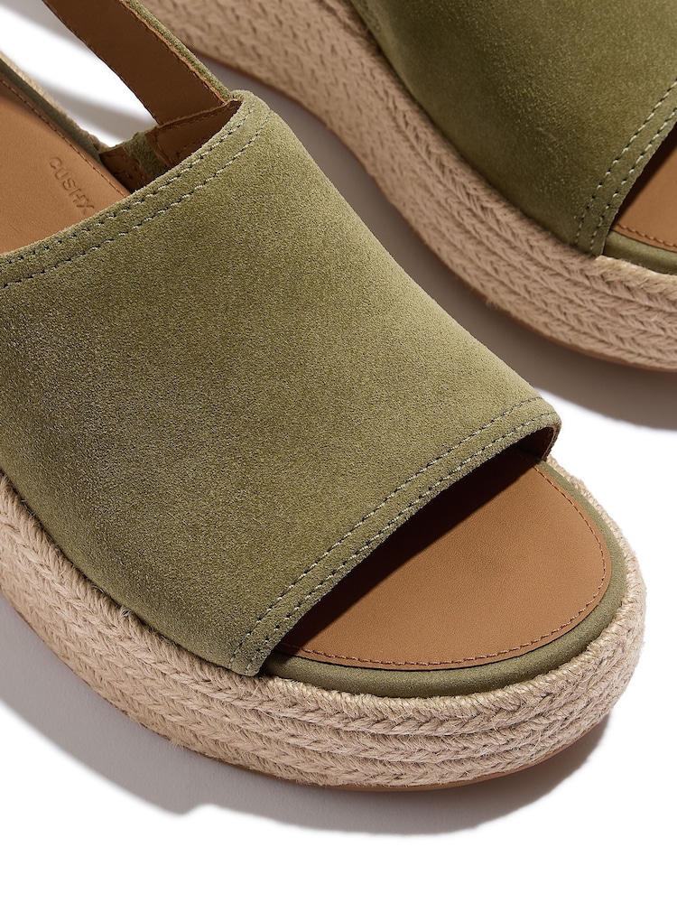 FitFlop Platfforms Espadrille Suede Wedge B/strap Green Sandals - Image 4 of 4