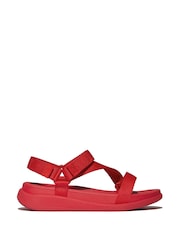 FitFlop Red F-mode Go Adj Webbing Flatform Z-strap Sandals - Image 2 of 5