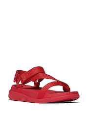 FitFlop Red F-mode Go Adj Webbing Flatform Z-strap Sandals - Image 3 of 5