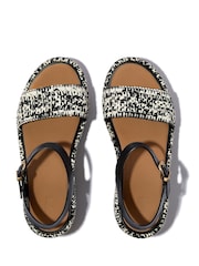 FitFlop Platfforms Woven Wedge Ankle Strap Black Sandals - Image 3 of 4