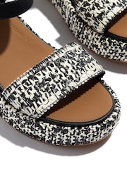 FitFlop Platfforms Woven Wedge Ankle Strap Black Sandals - Image 4 of 4