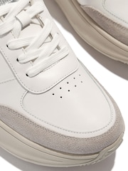 FitFlop F-Mode Leather Suede Metallic Flatform White Sneakers - Image 4 of 5