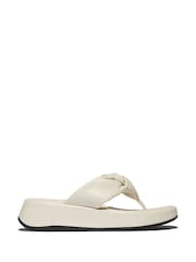 FitFlop F-Mode Knot Soft-Leather Flatform Toe Post Sandals - Image 2 of 5