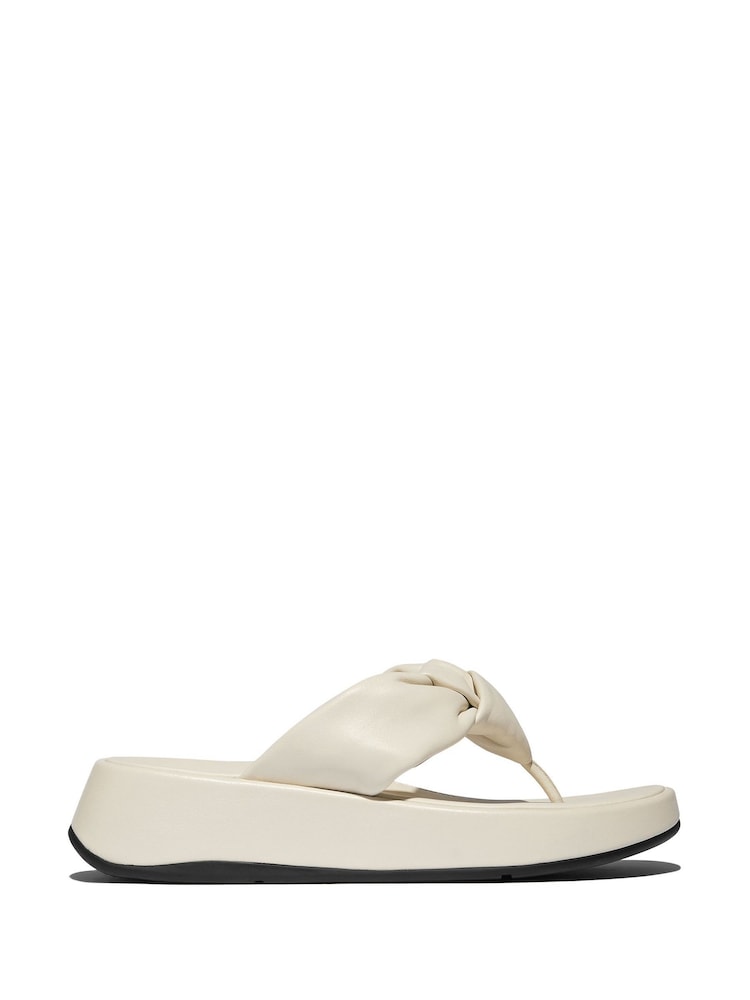 FitFlop F-Mode Knot Soft-Leather Flatform Toe Post Sandals - Image 2 of 5