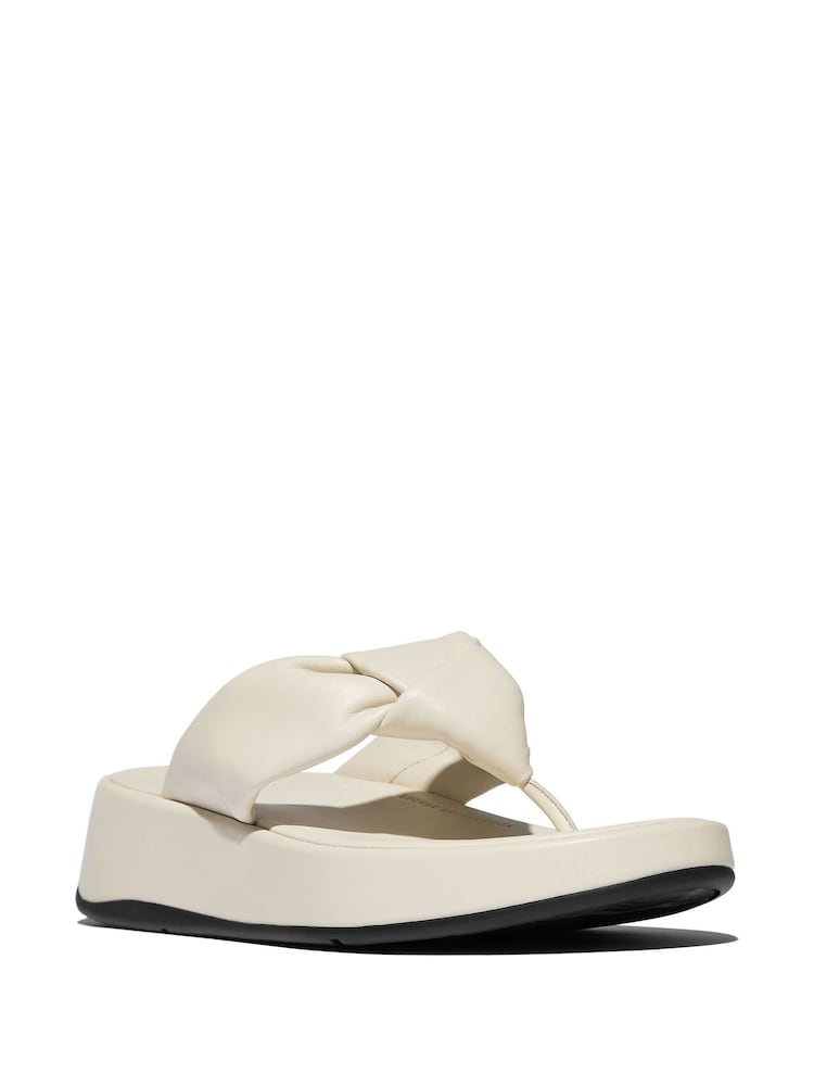 FitFlop F-Mode Knot Soft-Leather Flatform Toe Post Sandals - Image 3 of 5