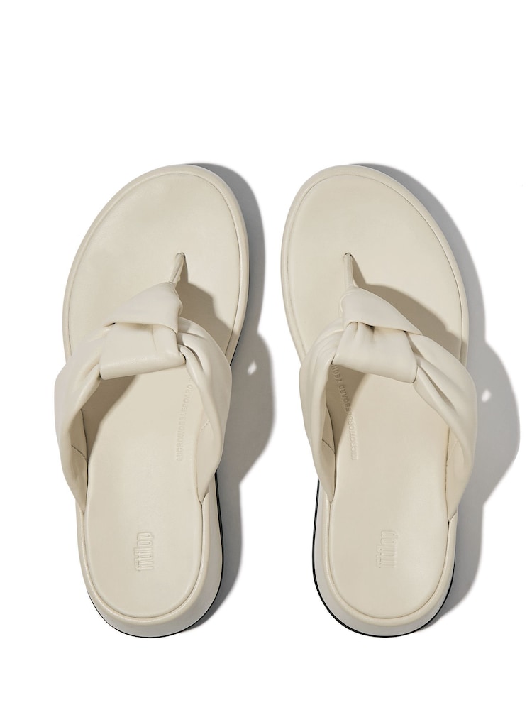 FitFlop F-Mode Knot Soft-Leather Flatform Toe Post Sandals - Image 4 of 5