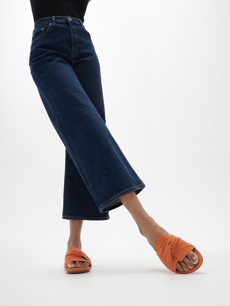 FitFlop Orange Gracie Soft-Twist Suede Slides - Image 1 of 5
