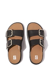 FitFlop Gen-FF Buckle Two-Bar Leather Black Slides - Image 2 of 5