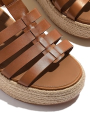FitFlop Platfforms Leather Fisherman Wedge Brown Sandals - Image 4 of 4