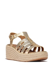 FitFlop Grey Platfforms Leather Fisherman Wedge Sandals - Image 2 of 4