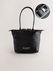 Baker by Ted Baker Girls Back to School Nylon Bow Black Tote Bag - Image 1 of 7