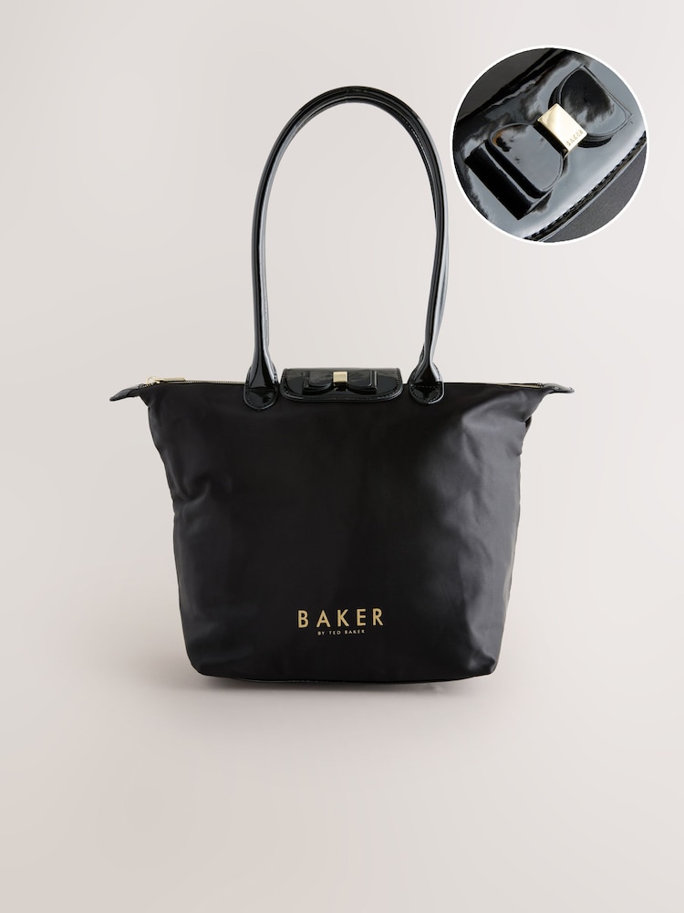 Baker by Ted Baker Girls Back to School Nylon Bow Black Tote Bag - Image 1 of 7