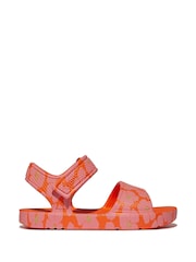 FitFlop Kids Toddler Orange iQushion Poppy Print Sandals - Image 1 of 4