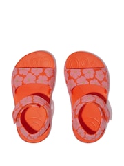 FitFlop Kids Toddler Orange iQushion Poppy Print Sandals - Image 2 of 4