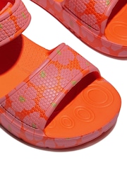 FitFlop Kids Toddler Orange iQushion Poppy Print Sandals - Image 3 of 4