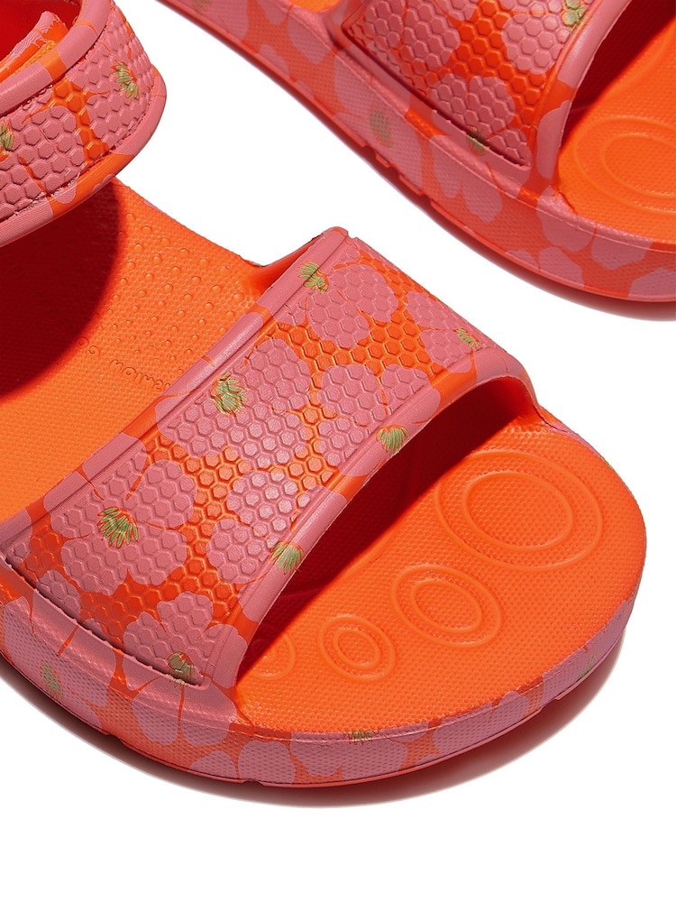 FitFlop Kids Toddler Orange iQushion Poppy Print Sandals - Image 3 of 4