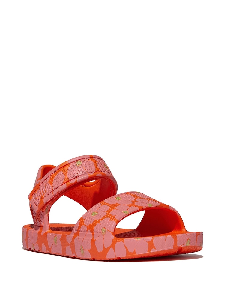 FitFlop Kids Toddler Orange iQushion Poppy Print Sandals - Image 4 of 4