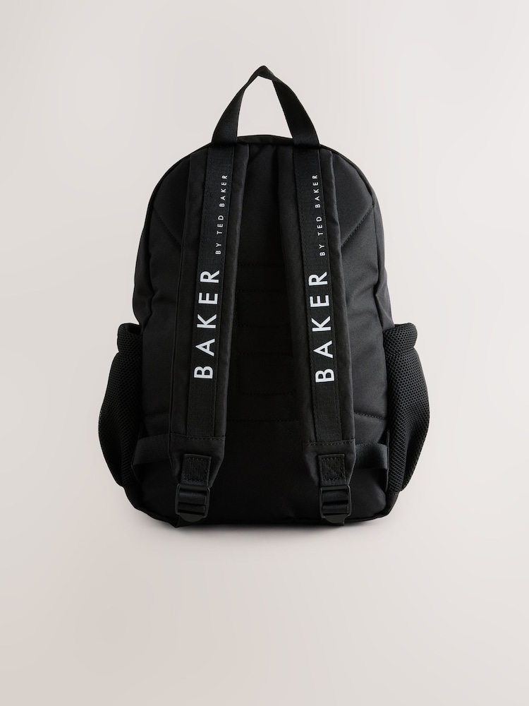Baker by Ted Baker Boys Back to School Double Pocket Black Backpack - Image 2 of 7