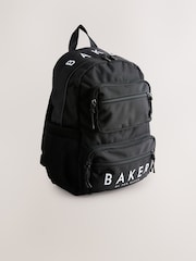 Baker by Ted Baker Boys Back to School Double Pocket Black Backpack - Image 3 of 7