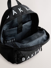 Baker by Ted Baker Boys Back to School Double Pocket Black Backpack - Image 4 of 7