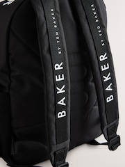 Baker by Ted Baker Boys Back to School Double Pocket Black Backpack - Image 7 of 7