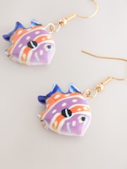 Multicoloured Fish Drop Earrings - Image 4 of 5