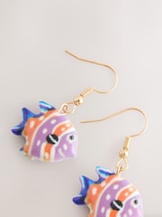 Multicoloured Fish Drop Earrings - Image 5 of 5