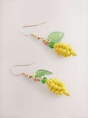 Yellow Beaded Lemon Drop Earrings - Image 1 of 3