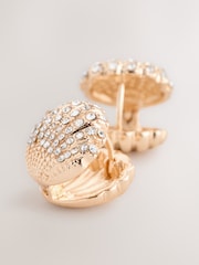 Tono dorado - Shell Shaped Hinge Earrings - Imagen 2 de 3