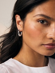 Gold Tone/Silver Tone Oval Hoop Earrings 2 Pack - Image 1 of 5