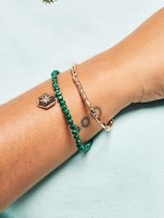 Green Beaded Stretch Bracelet - Image 1 of 5