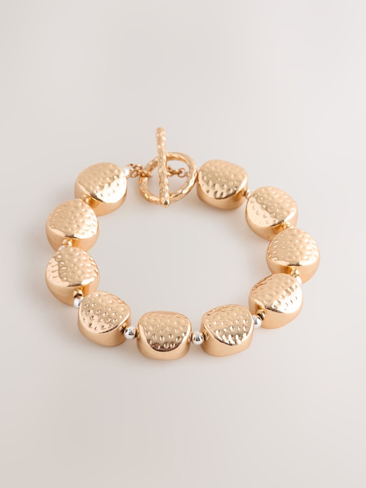 Gold Tone Chunky Hammered Bracelet - Image 1 of 3