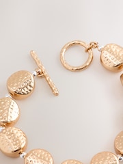 Gold Tone Chunky Hammered Bracelet - Image 4 of 5