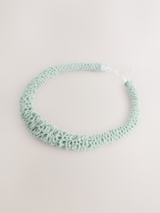 Turquoise Blue Beaded Tube Necklace - Image 3 of 5