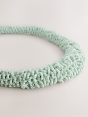 Turquoise Blue Beaded Tube Necklace - Image 5 of 5