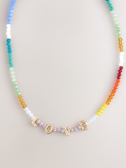 Multicolour Beaded Love Necklace - Image 1 of 3
