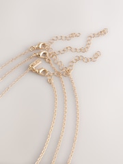 Gold Tone Disc Beaded Multi Layer Necklace - Image 7 of 8