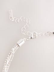 Silver Tone Knot Detail Long Tassel Necklace - Image 2 of 3