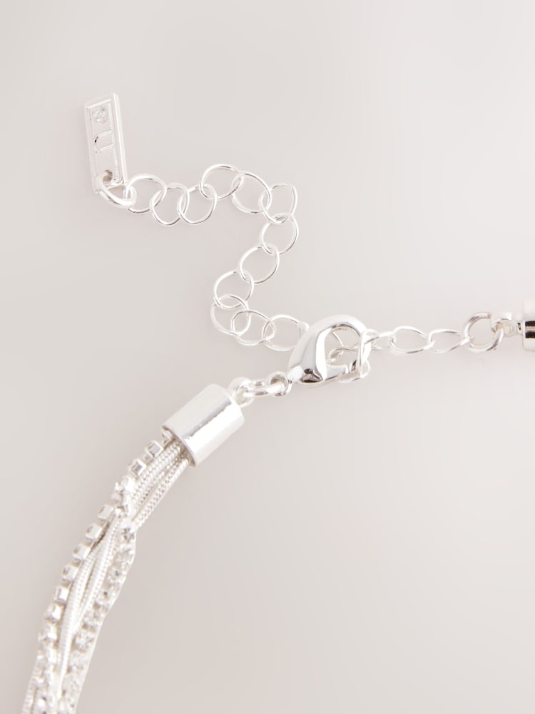 Silver Tone Knot Detail Long Tassel Necklace - Image 2 of 3