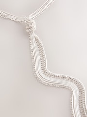 Silver Tone Knot Detail Long Tassel Necklace - Image 3 of 3