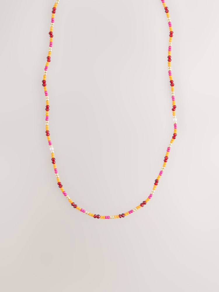 Orange Fine Beaded Necklace - Image 1 of 3