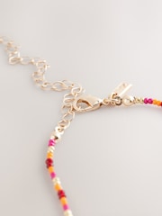 Orange Fine Beaded Necklace - Image 2 of 3