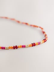 Orange Fine Beaded Necklace - Image 3 of 3