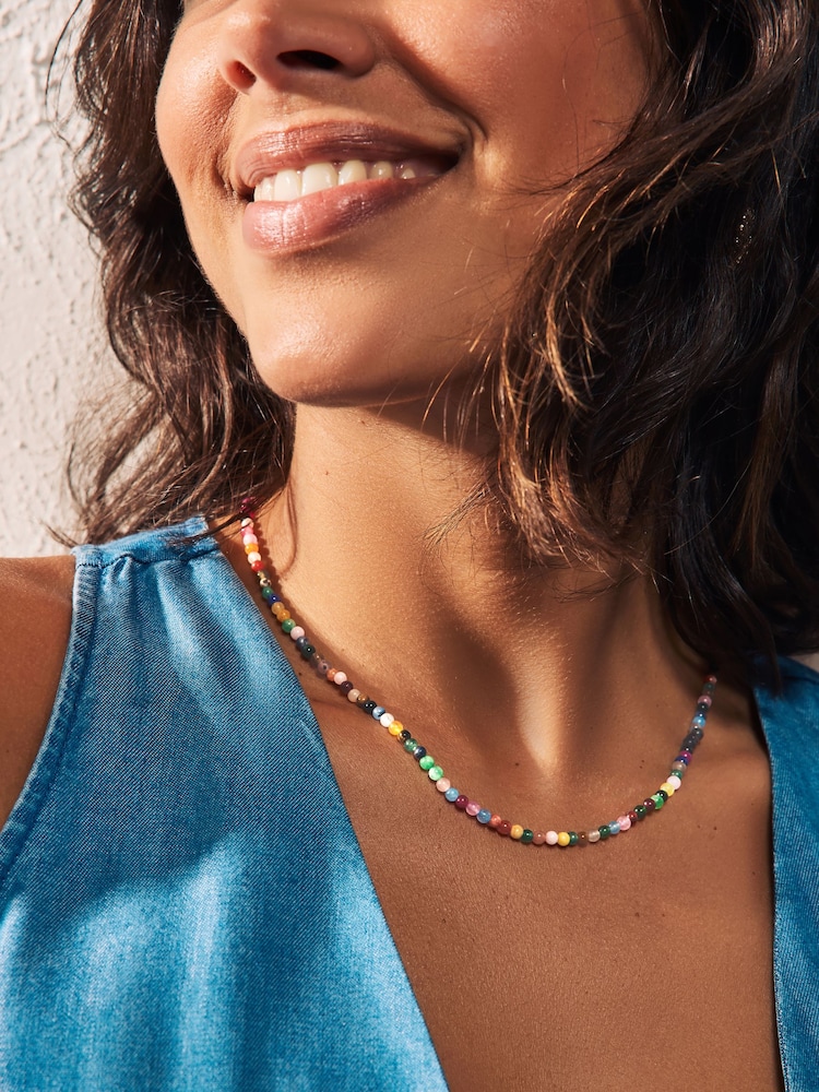 Multi Coloured Beaded Necklace - Image 1 of 6