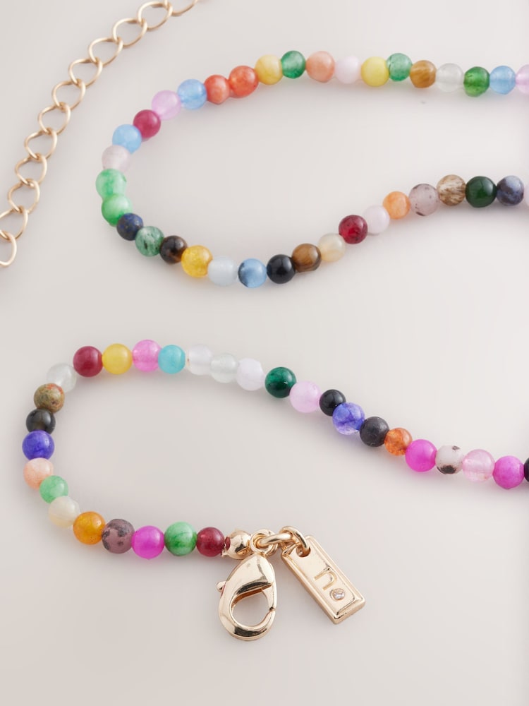 Multi Coloured Beaded Necklace - Image 6 of 6