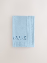 Baker by Ted Baker Baby Boys Blue Cable Knitted Blanket - Image 1 of 6