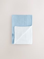 Baker by Ted Baker Baby Boys Blue Cable Knitted Blanket - Image 2 of 6