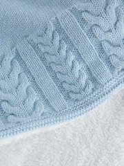 Baker by Ted Baker Baby Boys Blue Cable Knitted Blanket - Image 4 of 6