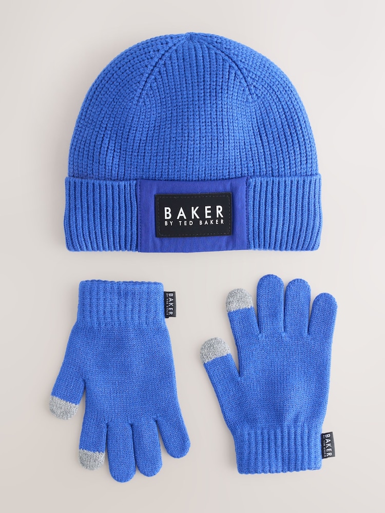 Baker by Ted Baker Boys Beanie and Gloves Set - Image 1 of 5 Baker by Ted Baker Boys Beanie and Gloves Set - Image 1 of 5