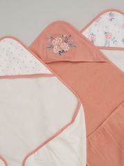 Snuggle Tots Pink Wash Cloths Hooded Towels 3 Pack - Image 2 of 4